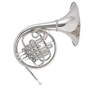 Profesional Cuerno Francés Material De Latón B Plano A A Llave 4 Teclas Trompa De Una Sola Trompa Dividida Con Accesorios (Color : Silver)