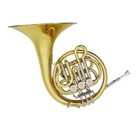 Profesional Cuerno Francés Mini trompa instrumento de trompa lacada en oro y latón con estuche y accesorios