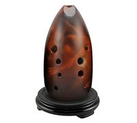 Profesional de 10 agujeros de doble cavidad Ocarina titular de la pluma en forma Tao Xun tocando instrumento musical F Tune ahumado Xun ocarina instrumento (1)