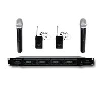 Profesional de 4 canales sistema de micrófono inalámbrico VHF mano &/de solapa Lavalier micrófono