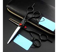 Profesional De JapóN 440C 6 Pulgadas Tijeras De Corte De Cabello Negro Peinado Peluquero Tijera Tijeras De Adelgazamiento Tijeras De PeluqueríA Fijaron 2020-3,Negro,6 inch