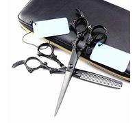 Profesional De Japón De Acero Inoxidable Tijeras De Pelo Negro Dragón Del Corte Del Peluquero Tijera Adelgazamiento Del Cabello Tijeras De Peluquería Tijeras,Negro,5.5 inch