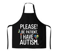Profesional Delantal Por Favor, Tenga Paciencia. Tengo Conciencia Del Autismo. Antiincrustante Delantal Con Tirantes Mandiles Para Hornear Camarero Peluquero