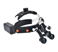 Profesional Diodo Emisor de Luz Banda de Cabeza Lupas Dentales, Gafas de Aumento Dentales con 10W Foco, 2.5X/3.5X Alta Definición Lentes, para Dental, Laboratorio(Black,2.5X)