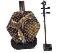 profesional erhu Instrumento Musical Nacional Erhu Hexagonal Con Cabeza De Dragón Wenge De Ébano Que Acompaña Al Estuche Rígido De Tela(Ebony)