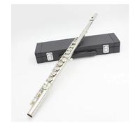 Profesional Flauta Travesera Flauta transversal de concierto chapada en plata de cuproníquel con llave C, 16 agujeros cerrados, con llave E