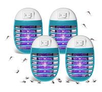 Profesional Lámpara Anti Mosquitos,4pack Mata Moscas y Mosquitos Eléctrico, Lámpara Antimosquitos para Interior, Mata Moscas Electrónico, Ilumina y Mata Insectos Voladores,100% eficaz