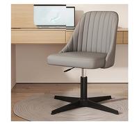 Profesional Modern PU Leather Office Silla de oficina de cuero de cuero elegante Cross de la oficina en el hogar con un diseño de base de metal pesado y espesor de tocador giratorio acolchado gris 1