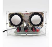 Profesional para Tda2030 Kit de soldadura de audio de doble canal con carcasa transparente y guía completa para estudiantes aficionados, montaje electrónico, proyecto de aprendizaje con adaptador de