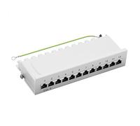 Profesional Patch SCENetwork - Cat6 Class E 12 port Patch Panel Patch quemador de metal, gris RAL7035, 250 MHz, 1 Gbit, montaje a la pared o como Desktop