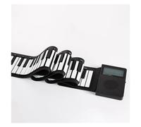 Profesional Piano Eléctrico Piano Eléctrico Multifuncional Portátil, Instrumento De Piano Electrónico Plegable, Enrollado A Mano, 61 Teclas (Color : BK)