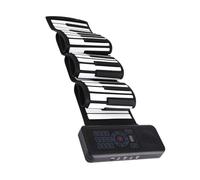 Profesional Piano Eléctrico Piano Electrónico Enrollado A Mano, Grueso, Plegable, De 88 Teclas Para Estudiantes, Con Pantalla Digital LED (Color : BK)