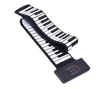Profesional Piano Eléctrico Teclado Electrónico Enrollado A Mano, Engrosado, Plegable, De 88 Teclas, Piano Enrollado A Mano Con 128 Sonidos Y 128 Ritmos (Color : BK)