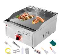 Profesional Plancha de Gas Butano, Plancha Acero inoxidable 40 x 35 cm Protector contra Salpicaduras Cajón Drenaje para Grasa portátil para Adecuado para restaurantes bares familia cámping (40 X 35cm)