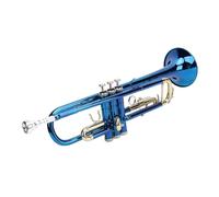 Profesional Plastic BB Trompeta Estándar Juego de Trompeta para Estudiantes Instrumento de Trompeta BB para Principiantes con Boquilla 3C Tonos Ricos Copper Gold Keys Dual Ni