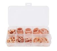 Profesional Rojo Cobre Arandelas Metal Junta Material Surtido Kit 120pcs para Agua Combustible Hidráulico Juntas