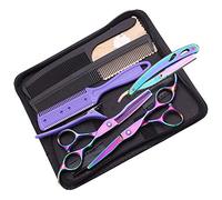 Profesional Tijeras De Peluquería 6,0 Pulgadas Japonesa Peluquería Tijeras Del Estilo Del Salón De Pelo Adelgazamiento Tijeras Set L73545,Multicolored,6 inch