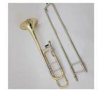 Profesional Trombón Instrumento Musical De Trombón Dorado Lacado De Latón Amarillo Tono Bb/F Con Estuche Para Boquilla