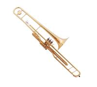 Profesional Trombón Trombón De Pistón Plano Con Llave De Marcha En Oro Lacado En Latón Y Boquilla