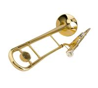 Profesional Trombón Trombón Deslizante Con Llave De Soporte, Trombón De Pistón Para Estudiante Adulto En Tono Bb Dorado Lacado De Latón Con Accesorios