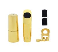 profesionale Accesorios para saxofón 5 Unids/set Chapado En Oro Saxofón Soprano Boquilla Metal Saxofón Boca Jazz Accesorios Para Instrumentos De Música (Color : 6C)