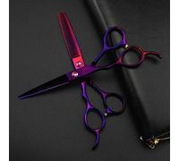 Profesionales Japón 440C 6 Pulgadas Tijeras De Pelo Pruple Zurdos Corte De Pelo Adelgazamiento Cizallas Para Peluquero Tijeras De Peluquería,Púrpura,6 inch