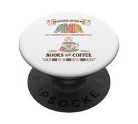 Profesor Corre en Libros y café Divertidos Maestros geniales PopSockets PopGrip Adhesivo