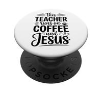 Profesor Cristiano Escuela de Café Jesús Fe Domingo Mañana PopSockets PopGrip Adhesivo