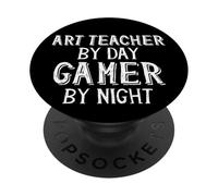 Profesor de Arte de día Gamer de Noche para enseñar Historia del Arte PopSockets PopGrip Adhesivo