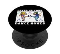Profesor de Baile Retro Gaming Pixel Art Bailarina 8-bit Gamer PopSockets PopGrip Adhesivo