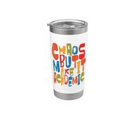 Profesor de escuela Caos Hazlo Académico Cita divertida Vaso térmico de acero inoxidable de doble pared