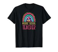 Profesor de Escuela Secundaria Bohemian Rainbow Estética Saludable Camiseta gráfica económica, Hombre, Negro, XL