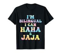 Profesor de español Divertido, Soy bilingüe, Puedo, ja, ja, ja y Jaja Tiedye Camiseta