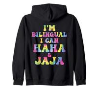 Profesor de español Divertido, Soy bilingüe, Puedo, ja, ja, ja y Jaja Tiedye Sudadera con Capucha