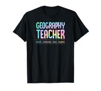 Profesor de Geografía Enseña Motivar Amor Inspirar Enseñanza Lema Camiseta