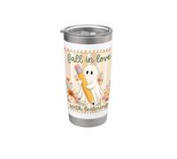 Profesor de Halloween Otoño Fantasma Escuela Enamorarse Vaso térmico de acero inoxidable de doble pared