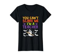 Profesor de Halloween Spooky You Can't Scare Me I'm A Teacher Camiseta gráfica económica, Mujer, Negro, M