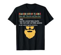 Profesor de Historia Barbudo Retro Divertido Profesor de Estudios Sociales Camiseta