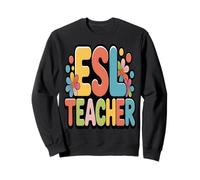 Profesor de inglés como Segundo Idioma: Groovy Floral Retro Sudadera