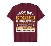 Profesor de Lengua española Regalo Camiseta, Hombre, Granate, 3XL