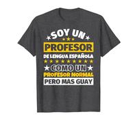 Profesor de Lengua española Regalo Camiseta, Hombre, Jaspeado Oscuro, 3XL