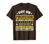 Profesor de Lengua española Regalo Camiseta, Hombre, Marrón, 3XL