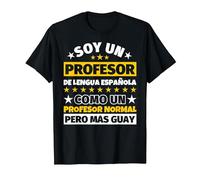 Profesor de Lengua española Regalo Camiseta, Hombre, Negro, 3XL