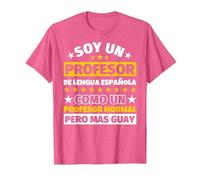 Profesor de Lengua española Regalo Camiseta, Hombre, Rosa Jaspeado, 3XL