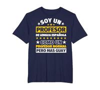 Profesor de Lengua española Regalo Camiseta, Hombre Tallas Grandes, Azul Marino, 3X Alto
