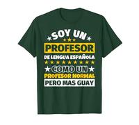 Profesor de Lengua española Regalo Camiseta, Hombre, Verde Bosque, 3XL
