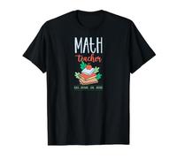 Profesor de Matemáticas Enseña Motivar Amor Inspirar Lema Escuela Camiseta gráfica económica, Hombre, Negro, M