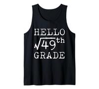 Profesor de matemáticas Hello Square Root of 49th 7th Grade Funny Camiseta sin Mangas