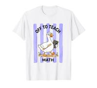Profesor de Matemáticas Tonto Ganso Rayas Camiseta gráfica económica, Hombre, Blanco, M