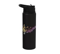 Profesor De Música Músico Notas Musicales Clave Stainless Steel Insulated Water Bottle